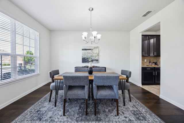 1901 Brahorn Ln, Fort Worth, TX 76131 - dining room featuring a chandelier, wood finished floors, baseboards, and bar