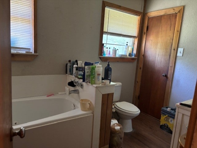 4132 Fm 546, Princeton, TX 75407 - bathroom with a garden tub, wood finished floors, toilet, and vanity
