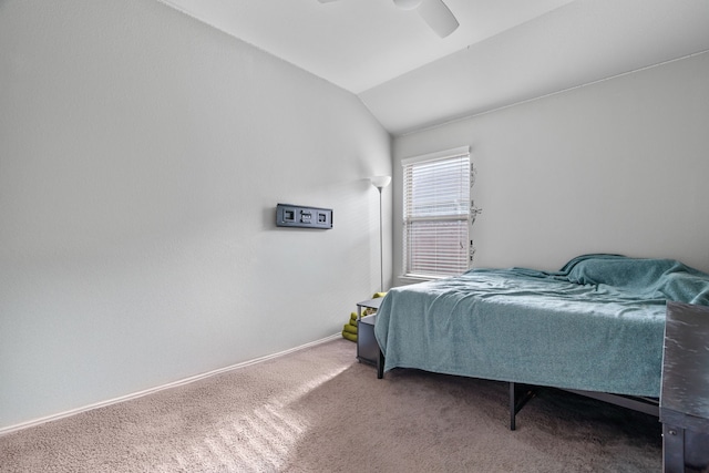 4130 Gaillardia Way, Forney, TX 75126 - bedroom featuring carpet, lofted ceiling, a ceiling fan, and baseboards