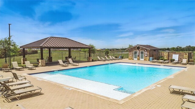 3501 Alamosa River Dr, Prosper, TX 75078 - community pool with a gazebo and a patio area
