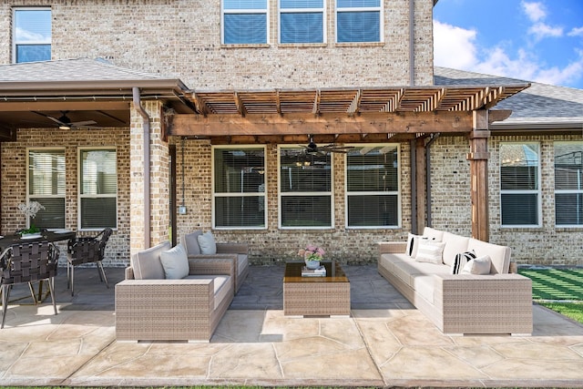 546 El Camino Dr, Frisco, TX 75036 - view of patio / terrace with ceiling fan, an outdoor hangout area, and outdoor dining area