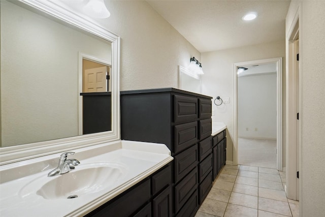 950 Roxbury Way, Keller, TX 76248 - bathroom featuring vanity, tile patterned floors, and recessed lighting