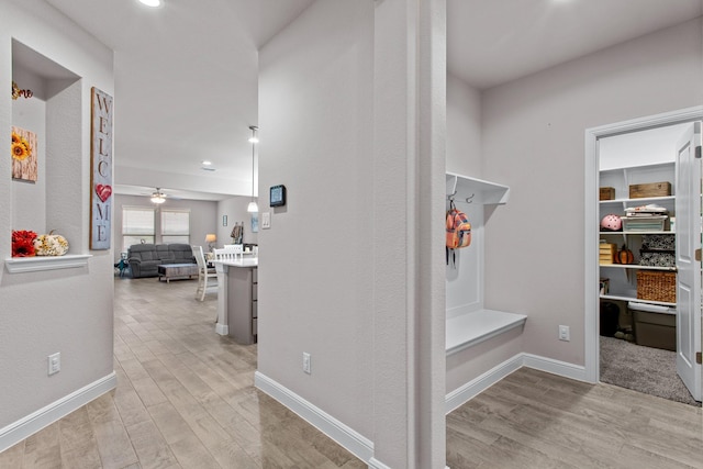 601 Big Horn Pass, Denton, TX 76210 - mudroom featuring light wood-style flooring and baseboards