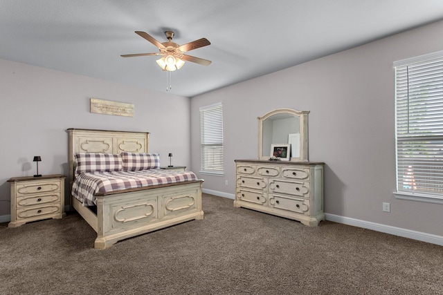 601 Big Horn Pass, Denton, TX 76210 - bedroom featuring dark carpet, multiple windows, and baseboards