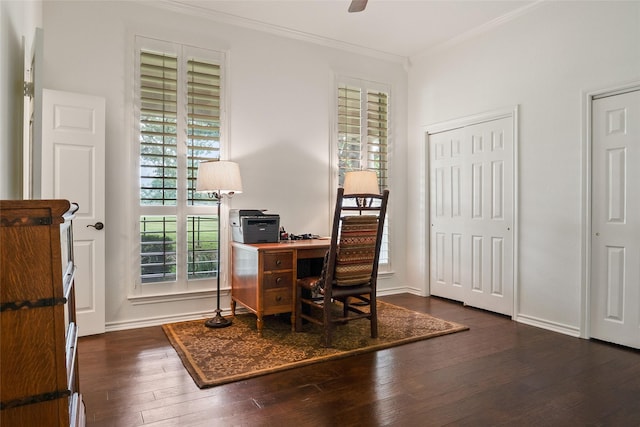 6815 Fm 1830, Argyle, TX 76226 - office featuring crown molding and dark wood-type flooring
