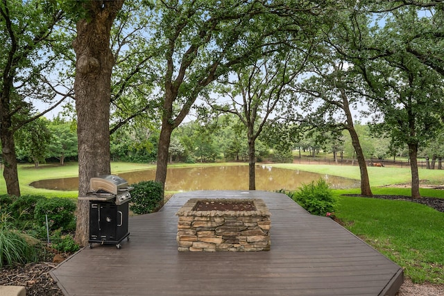 6815 Fm 1830, Argyle, TX 76226 - surrounding community with a yard, a deck, an outdoor fire pit, and view of scattered trees