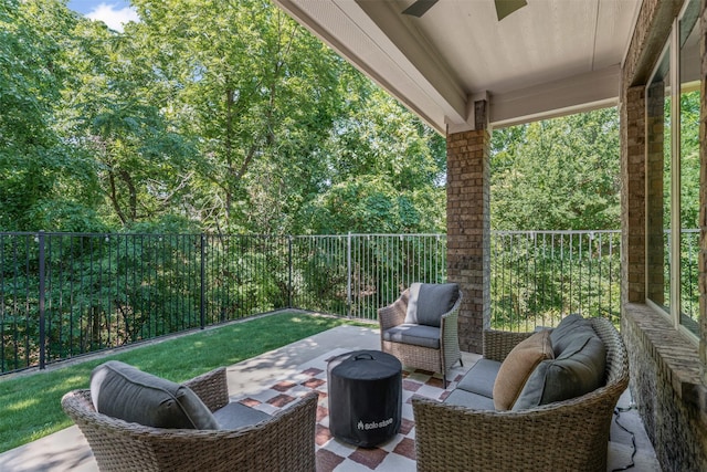 7885 Hickory Branch Dr, Frisco, TX 75034 - view of patio / terrace with ceiling fan