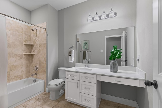 7885 Hickory Branch Dr, Frisco, TX 75034 - full bathroom featuring vanity, toilet, and shower / bath combination