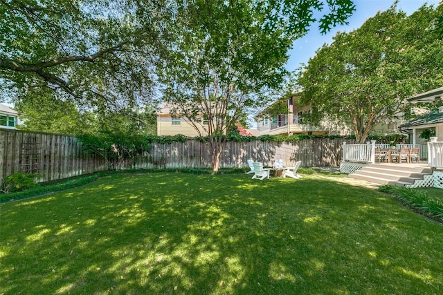 5022 W Hanover Ave, Dallas, TX 75209 - view of yard with a wooden deck