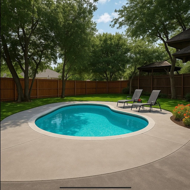 9690 Fallbrook Dr, Dallas, TX 75243 - view of pool featuring a gazebo and a patio area