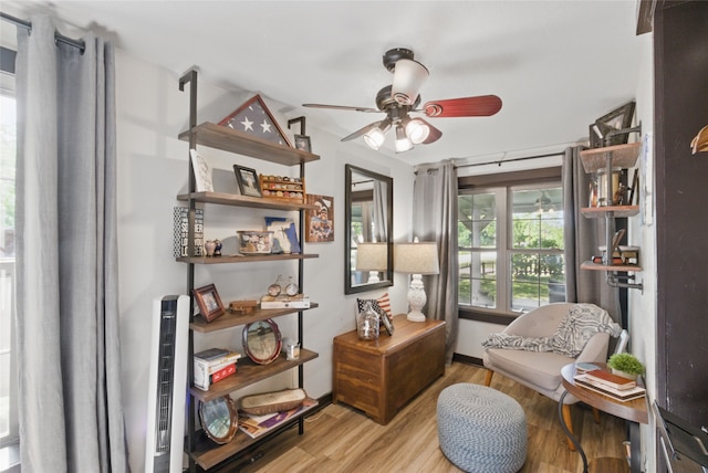 8700 Fm 920, Peaster, TX 76088 - sitting room with ceiling fan and wood finished floors