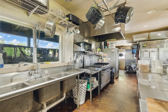 8700 Fm 920, Peaster, TX 76088 - kitchen with concrete flooring, appliances with stainless steel finishes, and recessed lighting