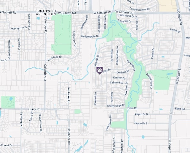 6504 Bluebird Dr, Arlington, TX 76001 - map of property with streets / nearby areas