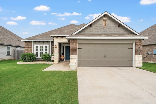 3224 Risinger Rd, Waco, TX 76655 - view of front facade featuring concrete driveway, a garage, stone siding, and brick siding
