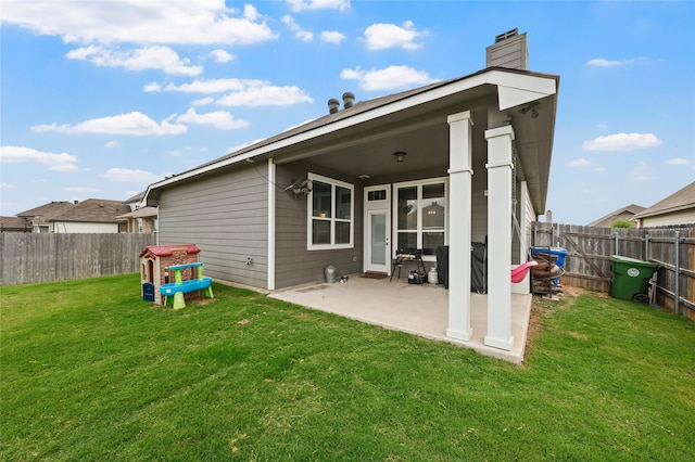3224 Risinger Rd, Waco, TX 76655 - back of property featuring a patio and a chimney