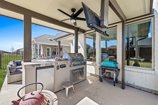 3140 Chinese Fir Dr, Heath, TX 75126 - view of patio / terrace with ceiling fan