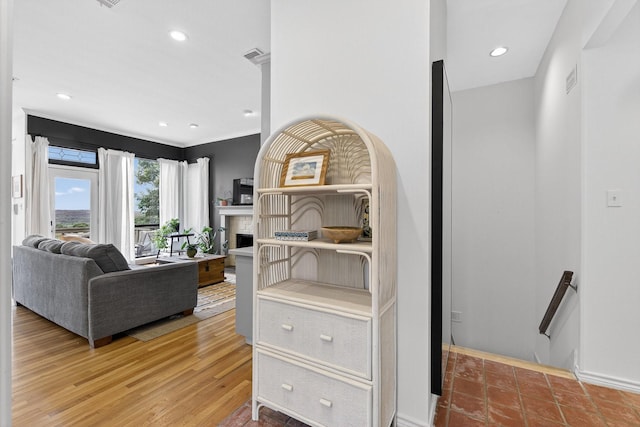 616 Crowley Rd, Arlington, TX 76012 - living area with a fireplace, recessed lighting, and baseboards