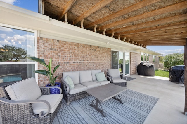 7101 Odell Ave, Rockwall, TX 75087 - view of patio / terrace with an outdoor living space and a grill