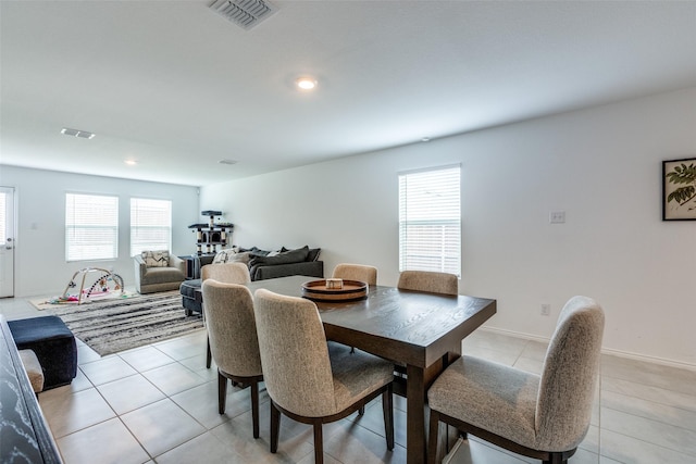 14069 Drover St, Pilot Point, TX 76258 - dining room with plenty of natural light, light tile patterned flooring, recessed lighting, and baseboards