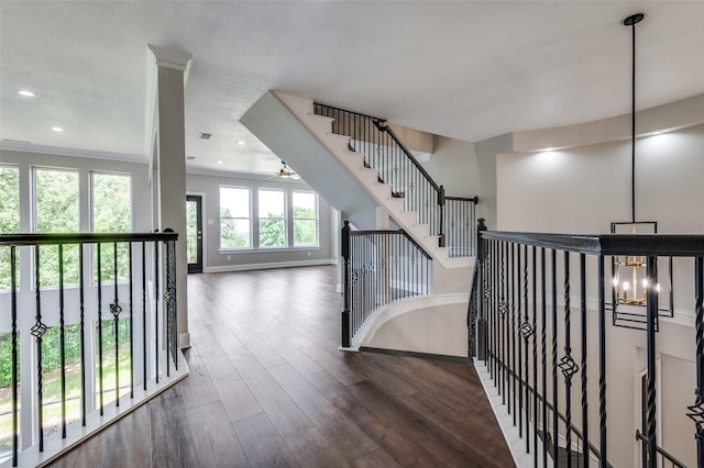 2007 Hill Country Ct, Arlington, TX 76012 - hall featuring wood finished floors, baseboards, and recessed lighting