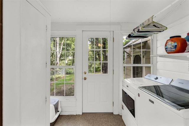 4113 Crestview Dr, Fort Worth, TX 76103 - washroom featuring washing machine and dryer and carpet