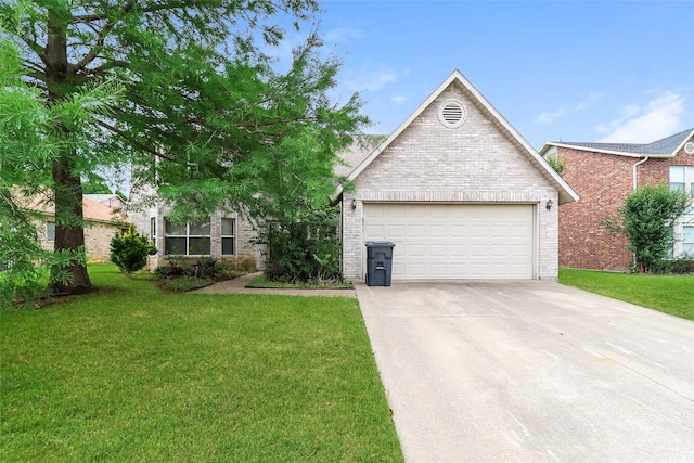 226 Miramar Dr, Arlington, TX 76002 - single story home featuring brick siding, concrete driveway, a front yard, and an attached garage
