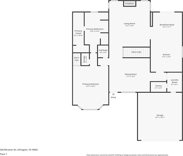 226 Miramar Dr, Arlington, TX 76002 - floor plan / room layout