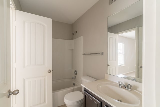 9233 Benevolent Ct, Providence Village, TX 76227 - bathroom with toilet, vanity, and washtub / shower combination