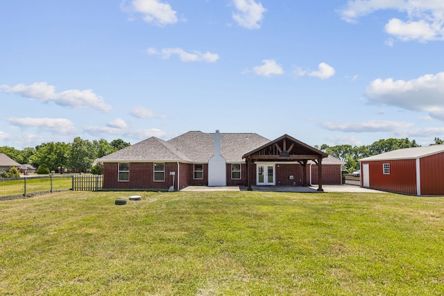 830 Cross Timbers Dr, Lowry Crossing, TX 75069 - rear view of house with a patio area, brick siding, and french doors