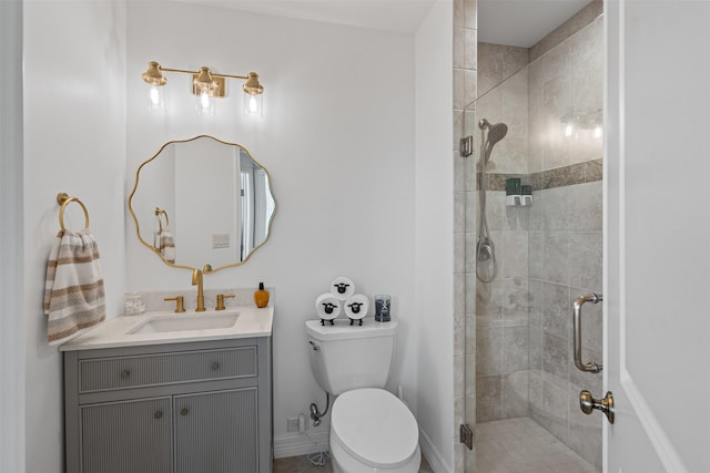 500 Throckmorton St Unit 2707, Fort Worth, TX 76102 - bathroom with toilet, vanity, and a shower stall