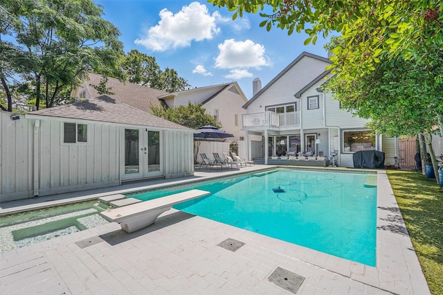 4356 San Carlos St, University Park, TX 75205 - view of swimming pool with a patio, french doors, and an in-ground hot tub