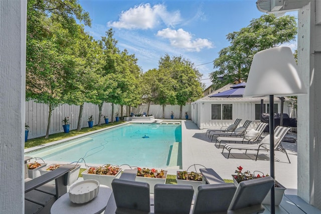 4356 San Carlos St, University Park, TX 75205 - view of swimming pool featuring a fenced backyard and a patio area