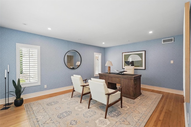 4356 San Carlos St, University Park, TX 75205 - office space with light wood-style flooring, healthy amount of natural light, baseboards, and recessed lighting