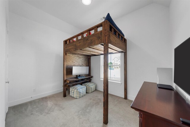 2020 Rhea Ct, Celina, TX 75009 - carpeted bedroom with vaulted ceiling, baseboards, and an office area