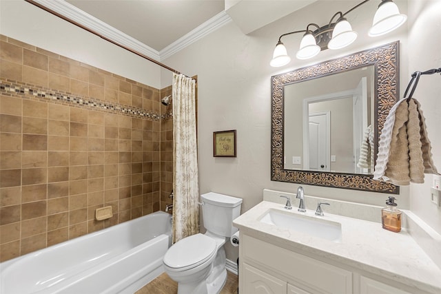 1 Parkside Cir, Allen, TX 75013 - full bathroom with ornamental molding, toilet, vanity, and shower / bath combo