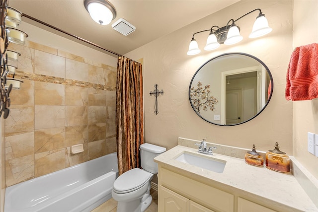 1 Parkside Cir, Allen, TX 75013 - full bath featuring vanity, shower / bath combination with curtain, and toilet