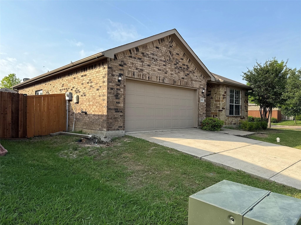 2032 Windsong Dr, Heartland, TX 75126 - view of front of home with brick siding, an attached garage, and concrete driveway