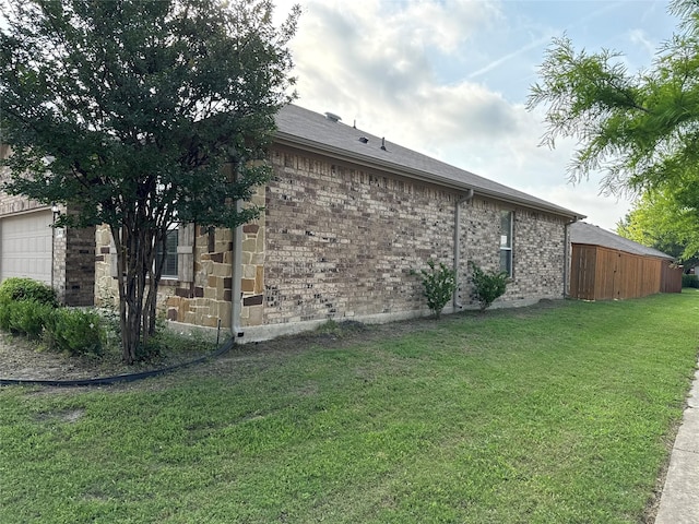 2032 Windsong Dr, Heartland, TX 75126 - view of side of home featuring a yard and brick siding