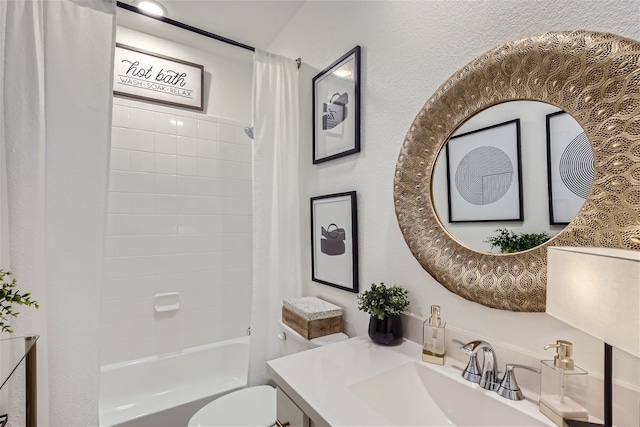 3906 Chesapeake Ln, Crandall, TX 75114 - full bathroom featuring vanity, toilet, and shower / tub combo with curtain