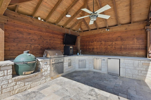 163 Las Colinas Trl, Cross Roads, TX 76227 - view of patio featuring ceiling fan, a sink, and a gazebo