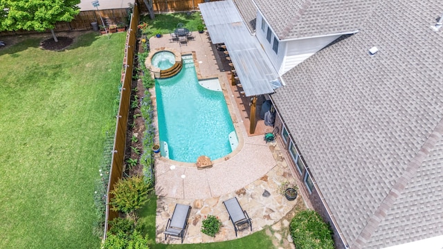8905 Glen Garden Dr, Mckinney, TX 75072 - view from above of property featuring a pool