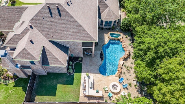 2458 W Creek Dr, Frisco, TX 75033 - aerial view of property and surrounding area featuring a pool area