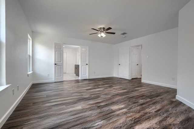 1722 Harvest Crossing Dr, Wylie, TX 75098 - unfurnished room featuring ceiling fan, dark wood-style flooring, and baseboards