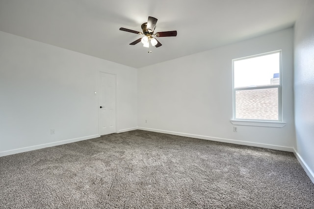 1722 Harvest Crossing Dr, Wylie, TX 75098 - spare room with ceiling fan, dark carpet, and baseboards