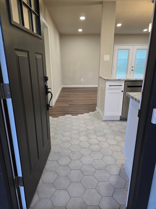 220 Bluebird Cir, Denton, TX 76209 - entrance foyer with recessed lighting