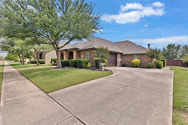 7100 King Ranch Rd, North Richland Hills, TX 76182 - view of front of home featuring brick siding, an attached garage, concrete driveway, and a shingled roof