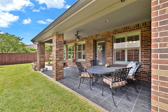 7100 King Ranch Rd, North Richland Hills, TX 76182 - view of patio featuring ceiling fan and outdoor dining area