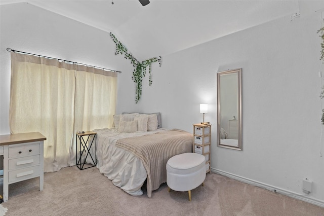 103 Daisey Ln, Justin, TX 76247 - bedroom featuring vaulted ceiling, light carpet, and ceiling fan