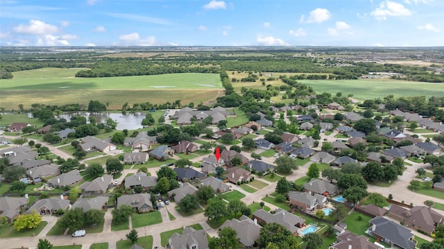 103 Daisey Ln, Justin, TX 76247 - aerial view of property's location featuring a large body of water, nearby suburban area, and a golf club