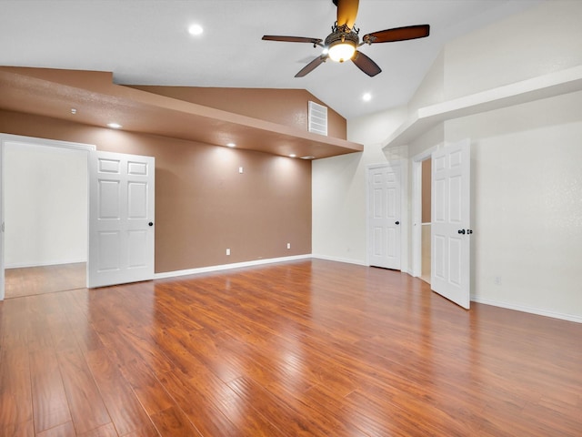 710 Crows Pt, Lake Bridgeport, TX 76426 - basement featuring a ceiling fan, wood finished floors, baseboards, and recessed lighting